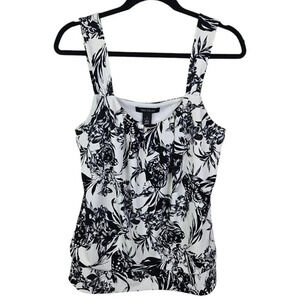 White House Black Market Tropical Print‎ Chain Detail Top Tank Size Medium
